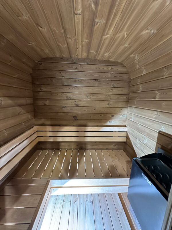 Mini-Quadro-Sauna, Balkon-Sauna, Innenraum